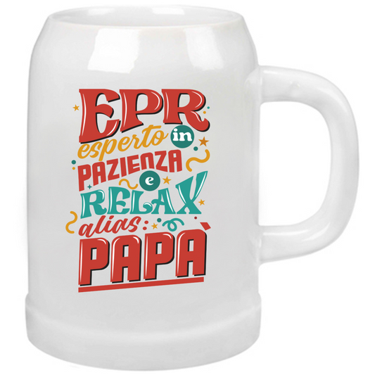 Boccale Birra Festa del Papà - EPR - Esperto in Pazienza e Relax